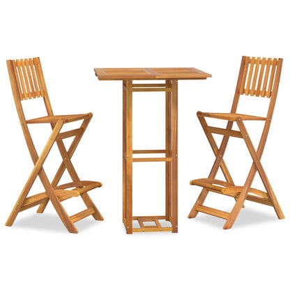 vidaXL Outdoor Bar Set | Natural Wood | Solid acacia wood with an oil finish