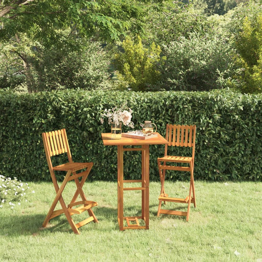 vidaXL Outdoor Bar Set | Natural Wood | Solid acacia wood with an oil finish