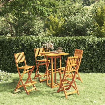 vidaXL Outdoor Bar Set | Natural | Solid Acacia wood | Standard |  Foldable