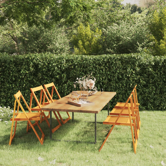 3104964 vidaXL Folding Chairs 6 pcs Solid Wood Acacia (42660+319189)