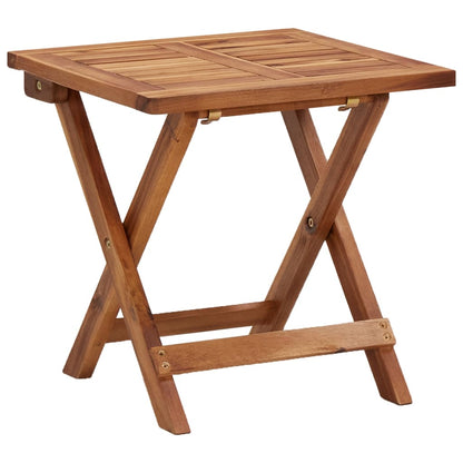 vidaXL Sunlounger With Table | Wood Grain | Solid Acacia wood | Large | Foldable