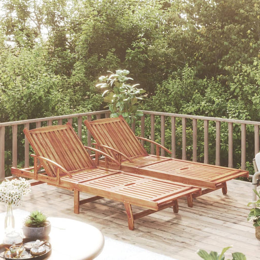 vidaXL Sun Loungers 2 pcs Solid Wood Acacia