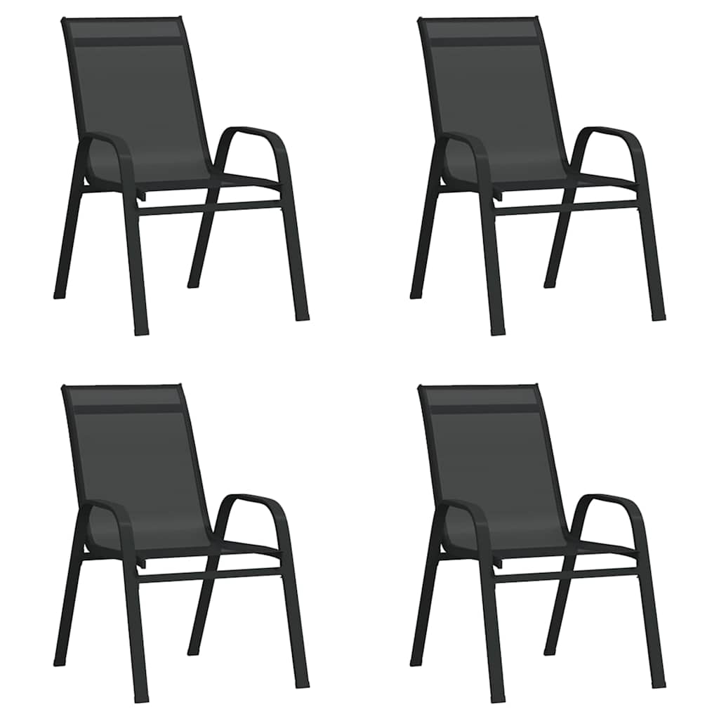 vidaXL 5 Piece Garden Dining Set Black
