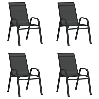 vidaXL 5 Piece Garden Dining Set Black