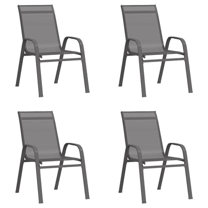 vidaXL Garden Dining Set | Grey and Black | Powder-coated steel | Large