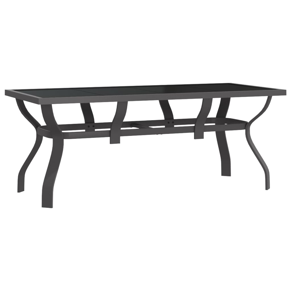 vidaXL Garden Dining Set | Grey and Black | Powder-coated steel | Large