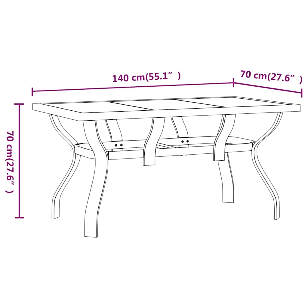 vidaXL 5 Piece Garden Dining Set Brown and Black
