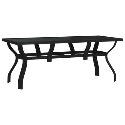 vidaXL Garden Dining Set | Grey | Powder-coated steel | 7 Piece | Foldable