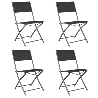 vidaXL Garden Dining Set | Grey | Powder-coated steel | Standard | Foldable
