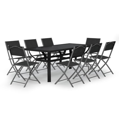 vidaXL Garden Dining Set | Grey and Black