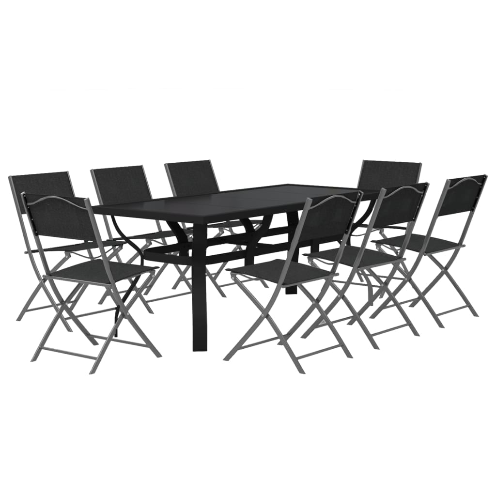 vidaXL Garden Dining Set | Grey and Black