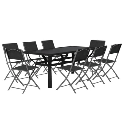 vidaXL Garden Dining Set | Grey and Black