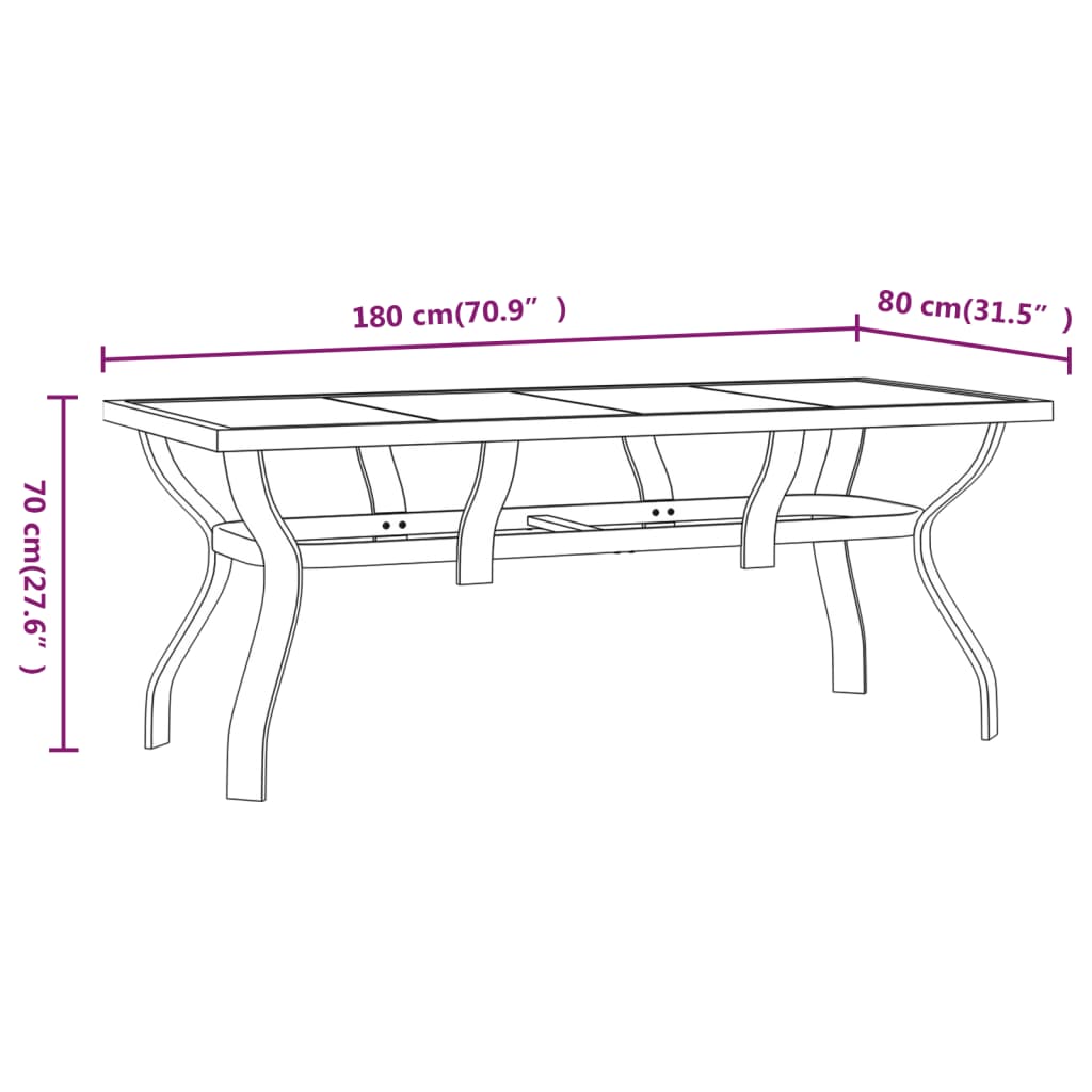 vidaXL Garden Dining Set | Grey and Black
