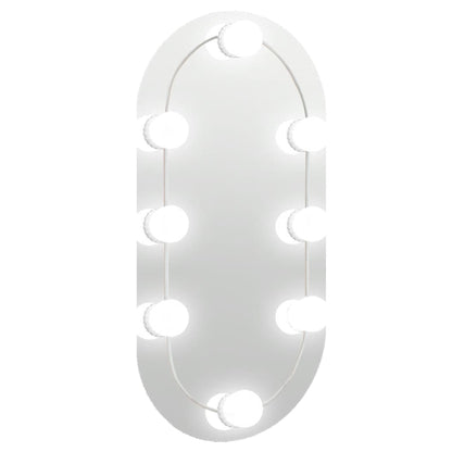 vidaXL Mirror with LED Lights 40x20 cm Glass Oval