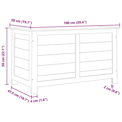 vidaXL Outdoor Cushion Box 100x50x56 cm Solid Wood Fir