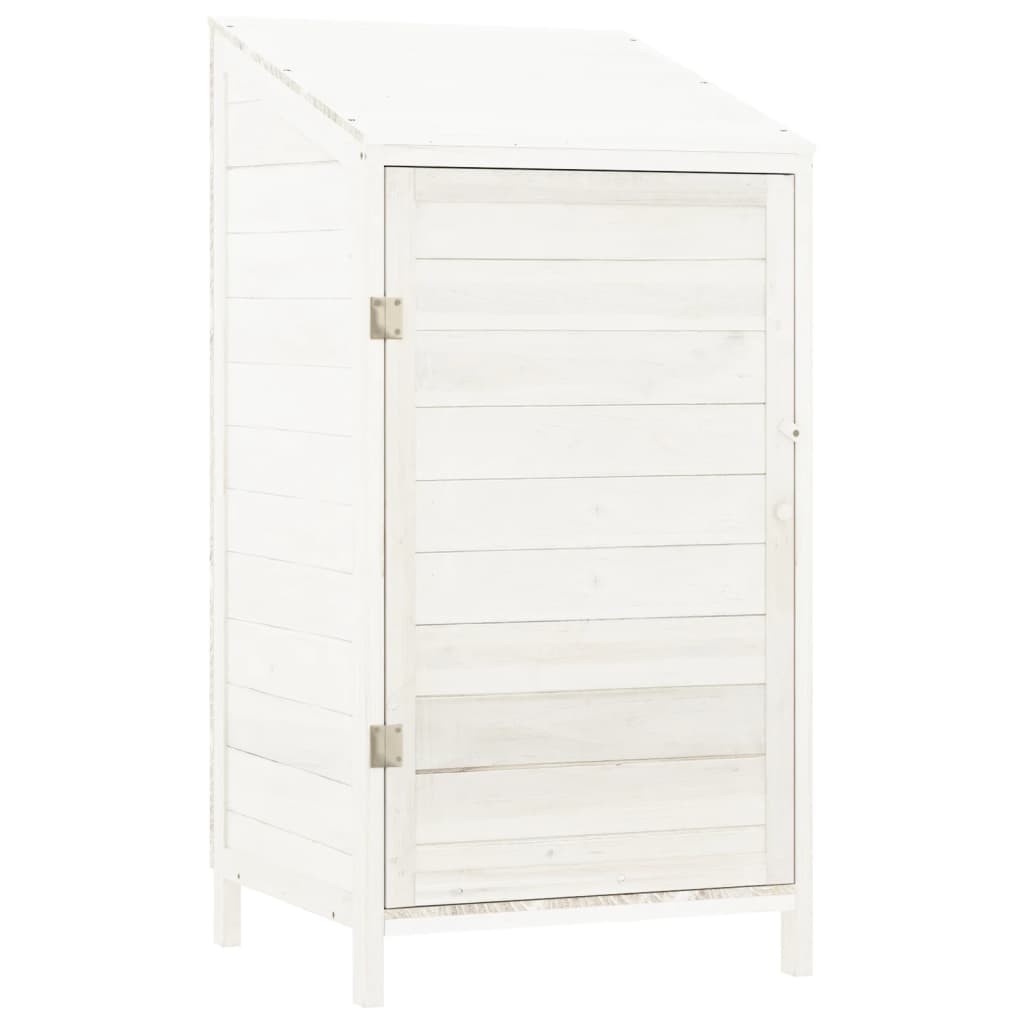 152179 vidaXL Garden Shed White 55x52x112 cm Solid Wood Fir
