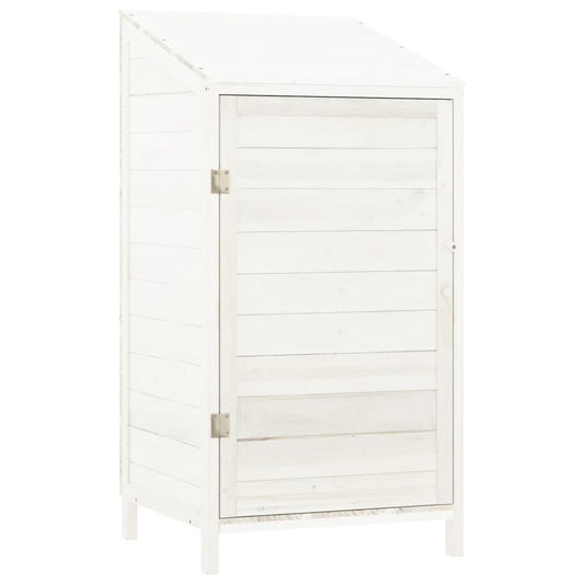 152179 vidaXL Garden Shed White 55x52x112 cm Solid Wood Fir