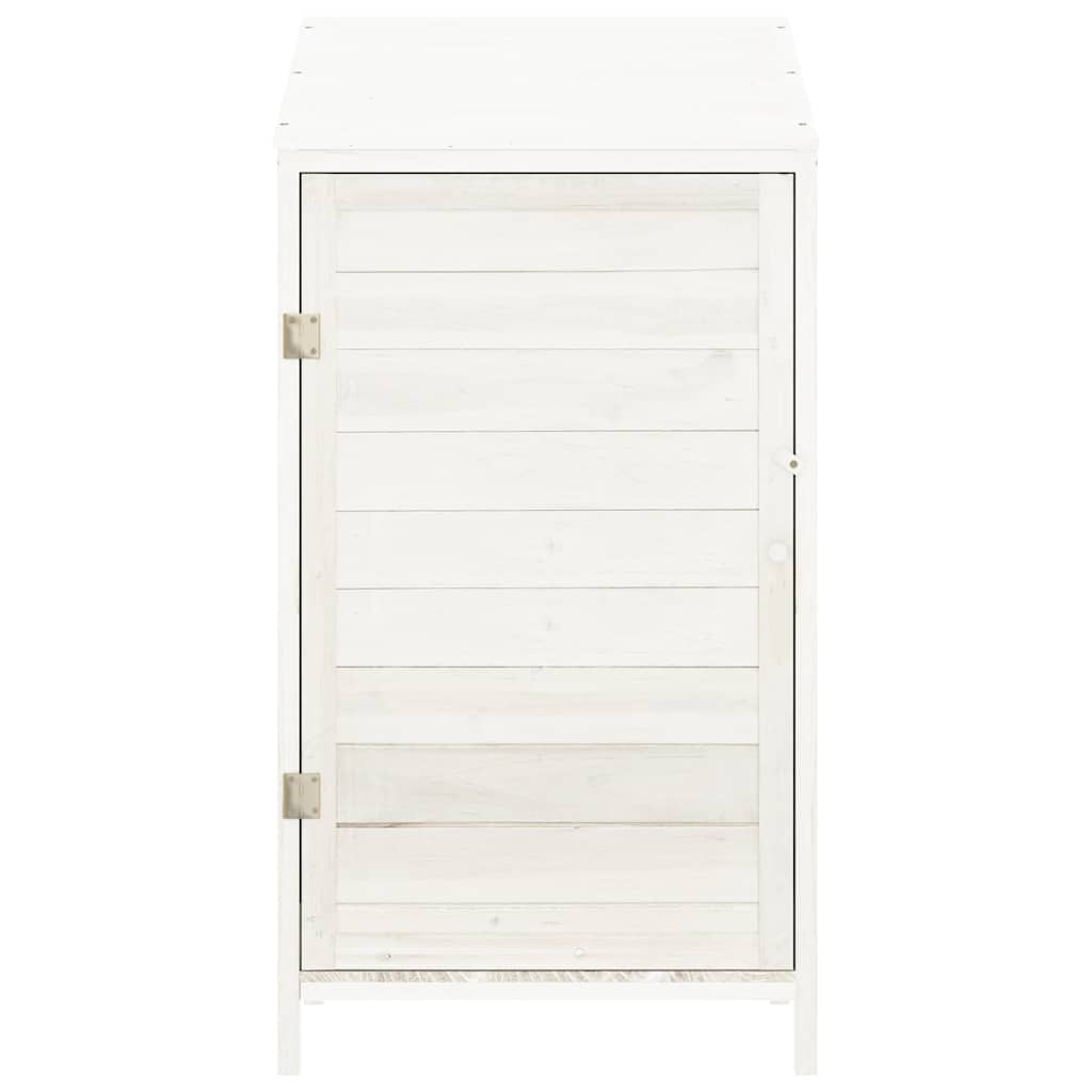 152179 vidaXL Garden Shed White 55x52x112 cm Solid Wood Fir