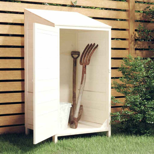 152179 vidaXL Garden Shed White 55x52x112 cm Solid Wood Fir