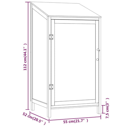 vidaXL Garden Shed Anthracite 55x52x112 cm Solid Wood Fir