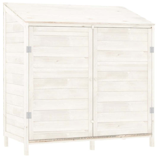 152183 vidaXL Garden Shed White 102x52x112 cm Solid Wood Fir