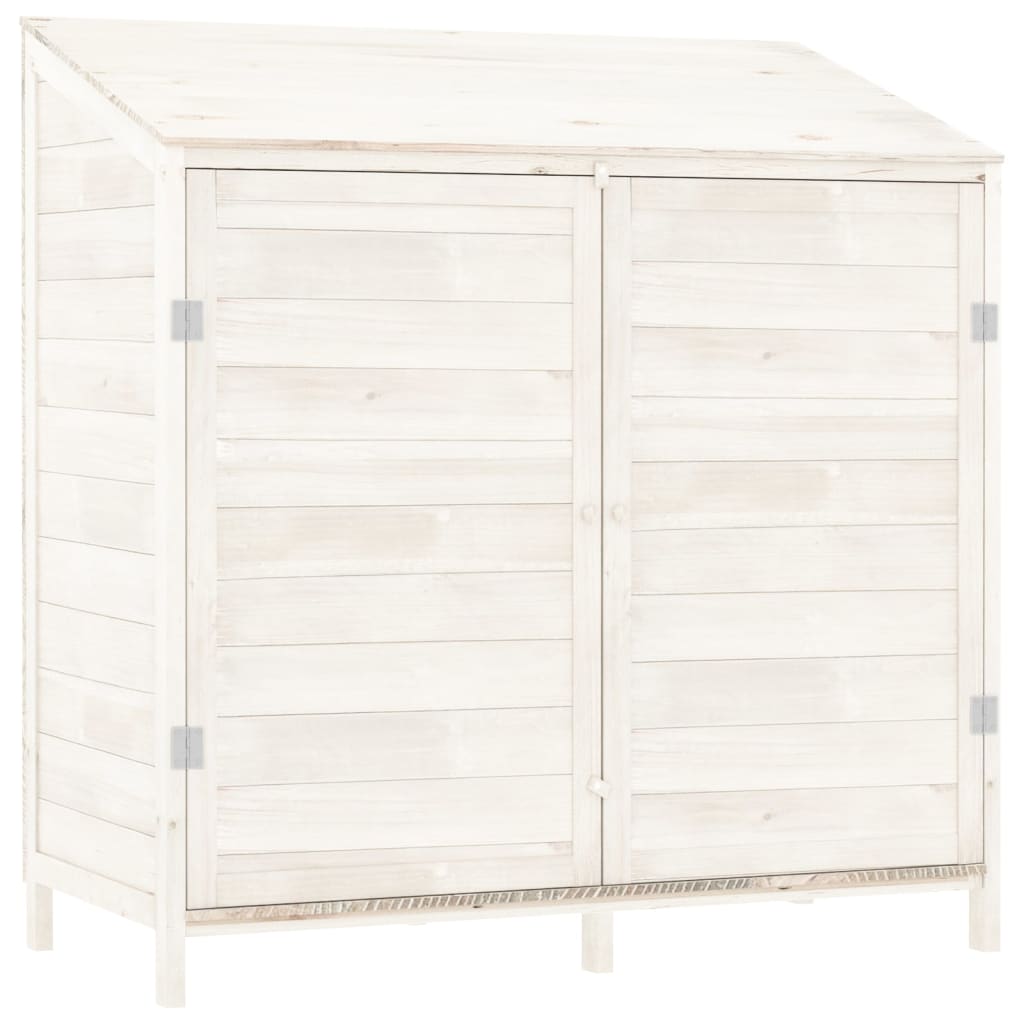 152183 vidaXL Garden Shed White 102x52x112 cm Solid Wood Fir