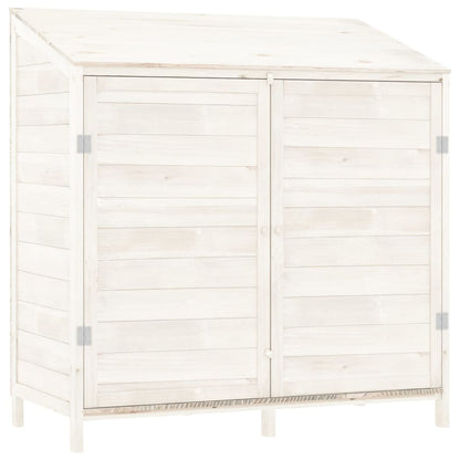 152183 vidaXL Garden Shed White 102x52x112 cm Solid Wood Fir