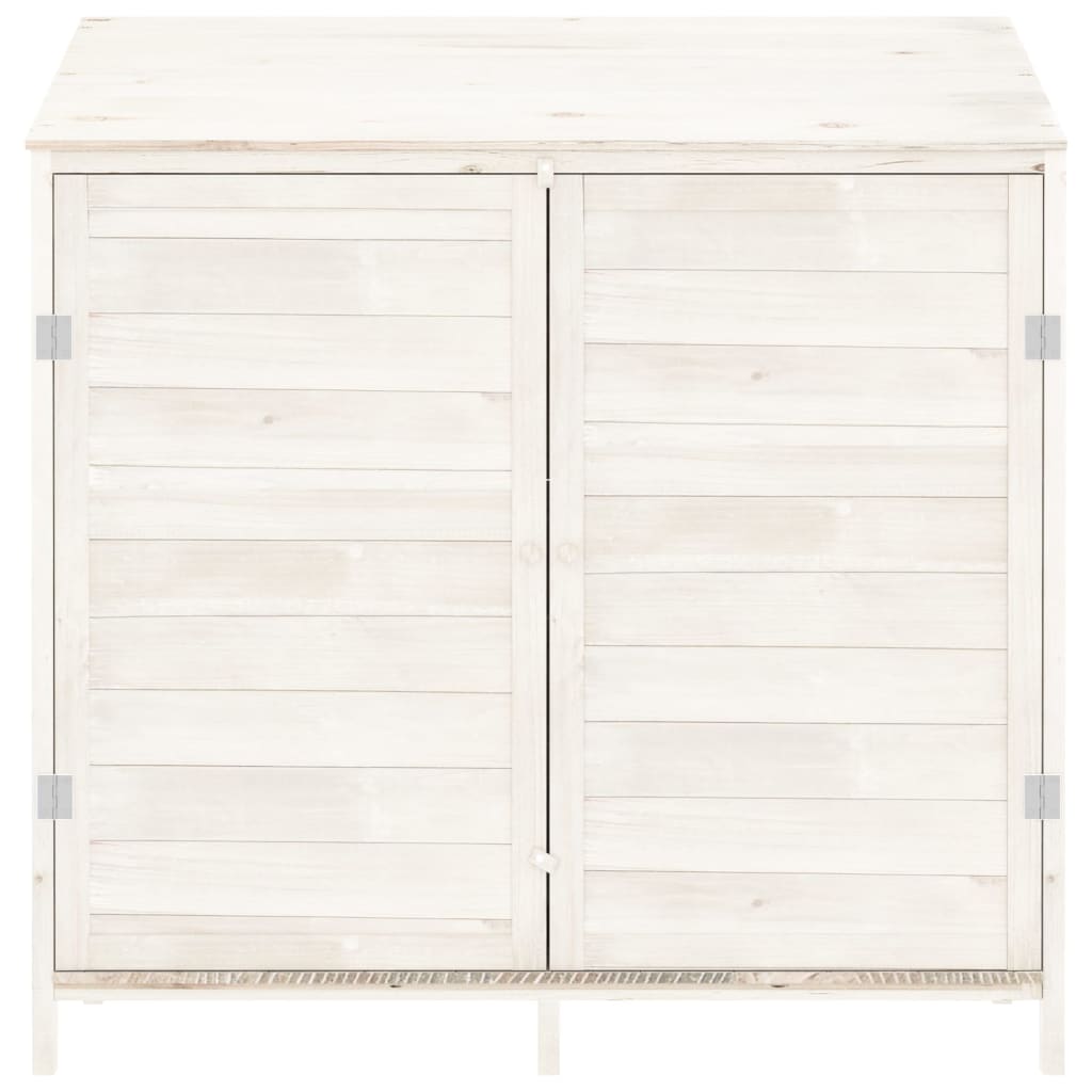152183 vidaXL Garden Shed White 102x52x112 cm Solid Wood Fir