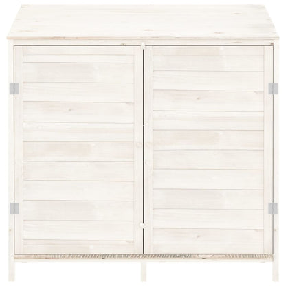 152183 vidaXL Garden Shed White 102x52x112 cm Solid Wood Fir