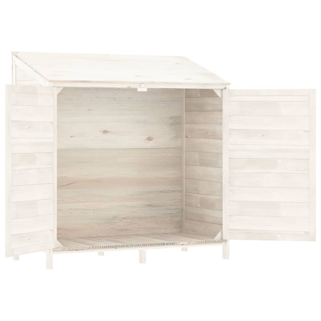 152183 vidaXL Garden Shed White 102x52x112 cm Solid Wood Fir