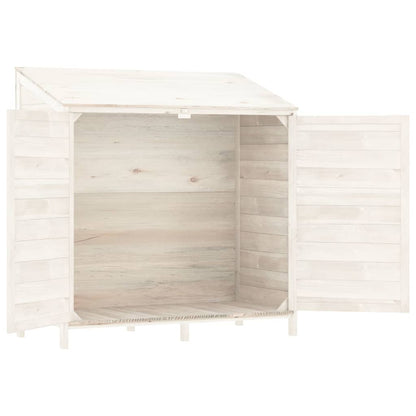 152183 vidaXL Garden Shed White 102x52x112 cm Solid Wood Fir