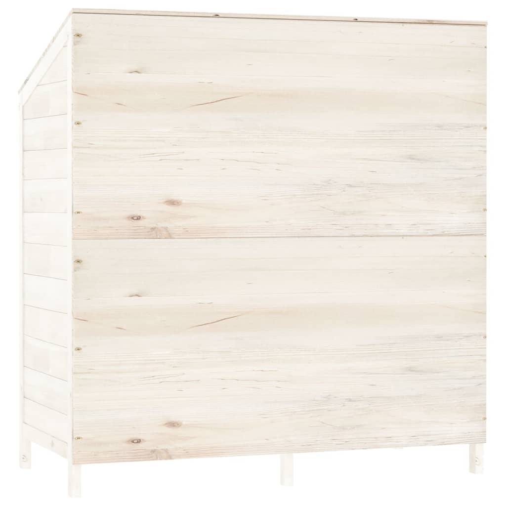152183 vidaXL Garden Shed White 102x52x112 cm Solid Wood Fir