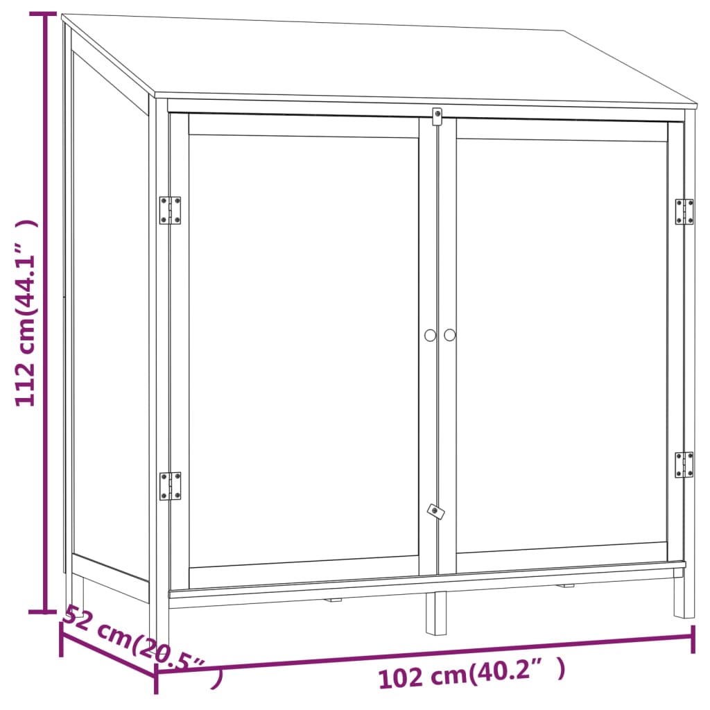 vidaXL Garden Shed Anthracite 102x52x112 cm Solid Wood Fir