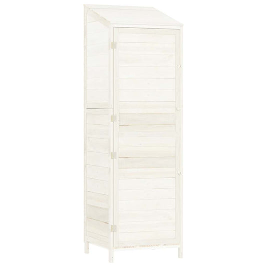 152187 vidaXL Garden Shed White 55x52x174,5 cm Solid Wood Fir