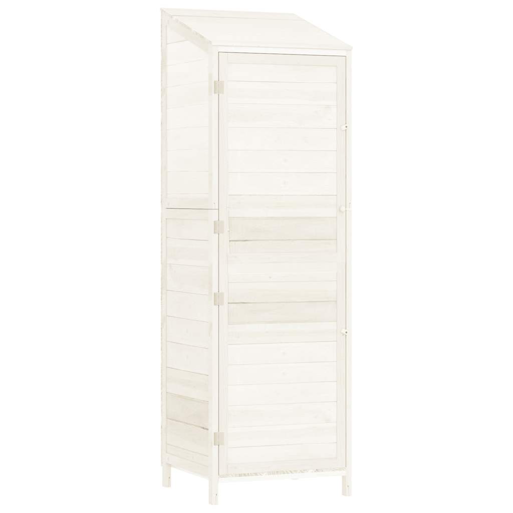 152187 vidaXL Garden Shed White 55x52x174,5 cm Solid Wood Fir