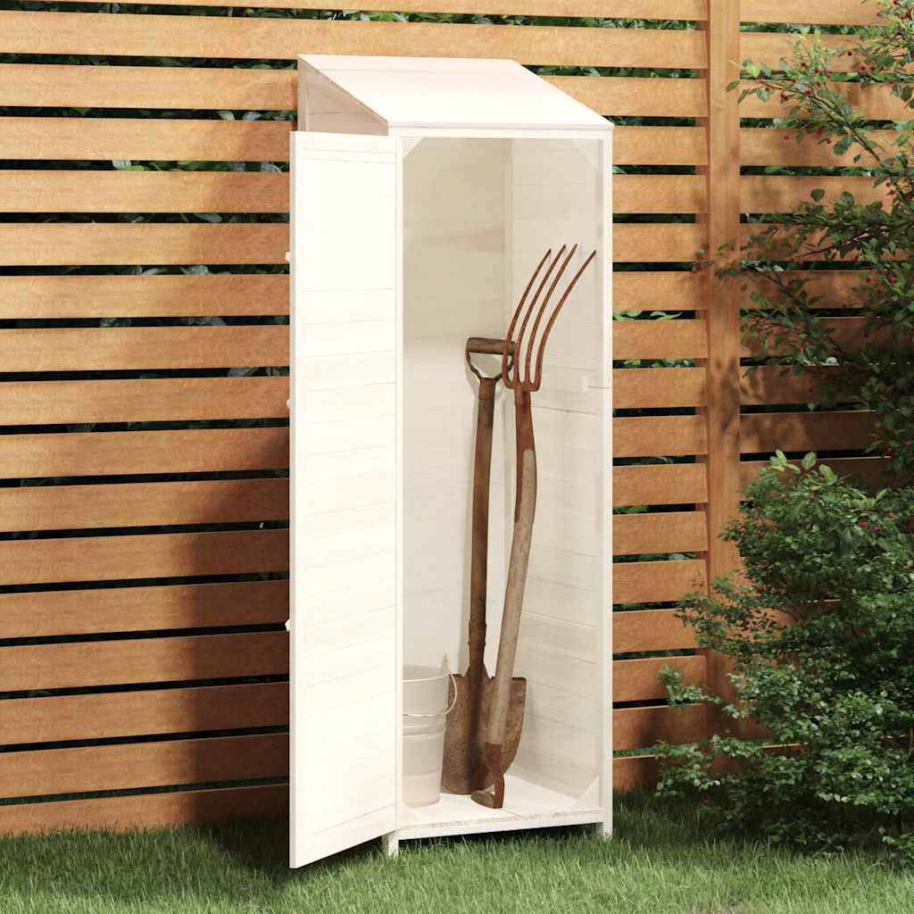 152187 vidaXL Garden Shed White 55x52x174,5 cm Solid Wood Fir