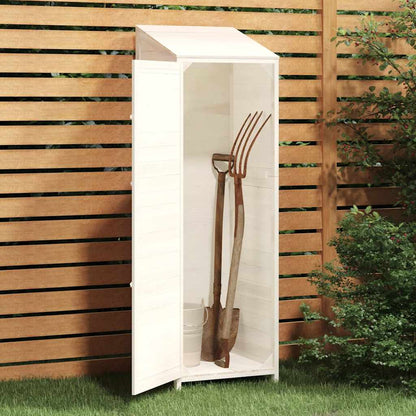152187 vidaXL Garden Shed White 55x52x174,5 cm Solid Wood Fir