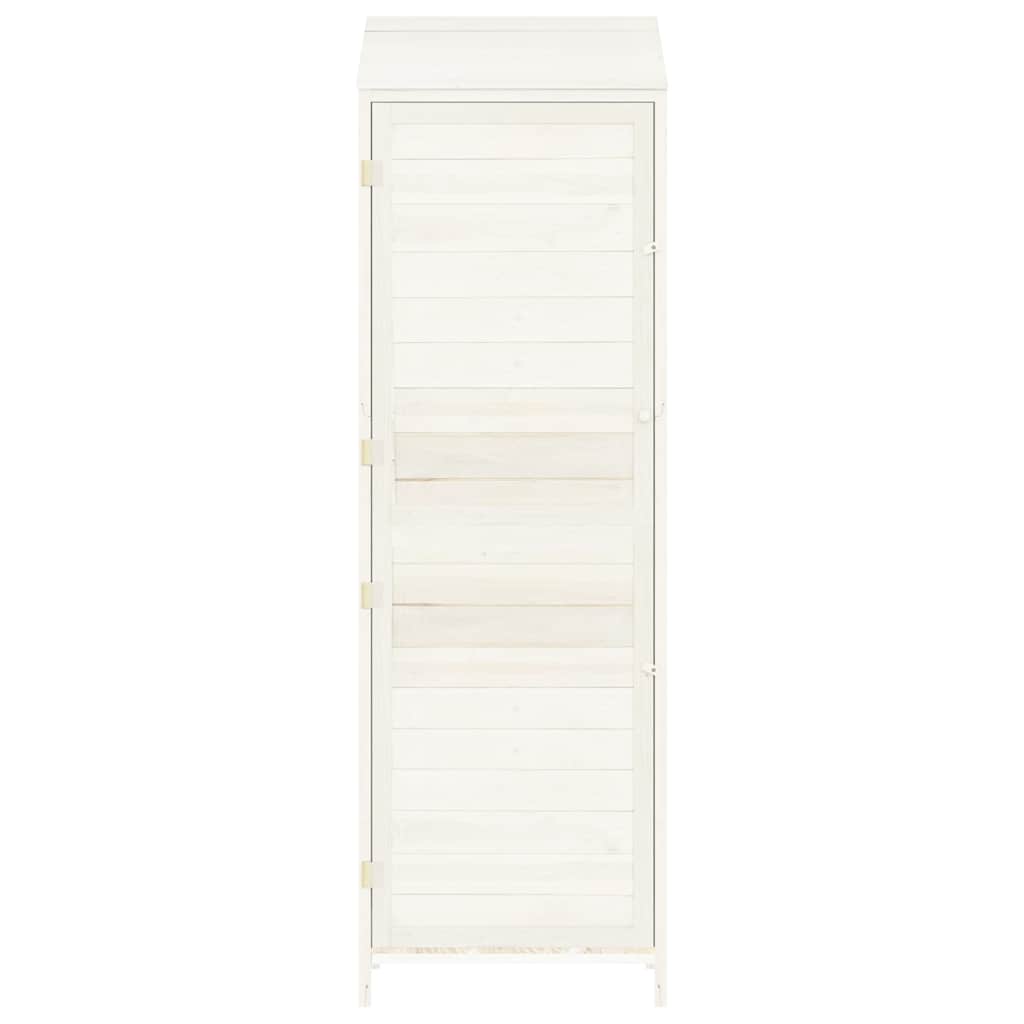 152187 vidaXL Garden Shed White 55x52x174,5 cm Solid Wood Fir