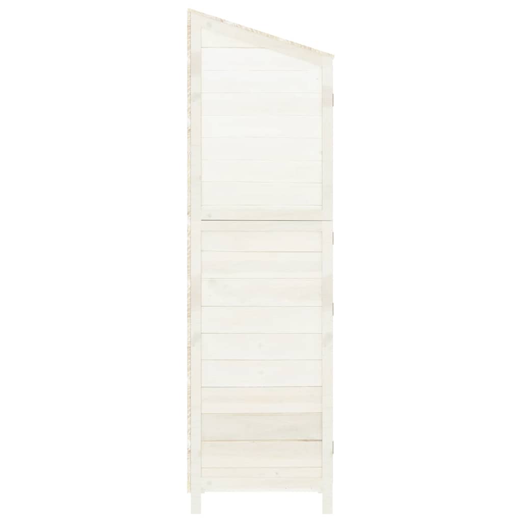 152187 vidaXL Garden Shed White 55x52x174,5 cm Solid Wood Fir