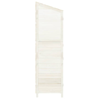 152187 vidaXL Garden Shed White 55x52x174,5 cm Solid Wood Fir