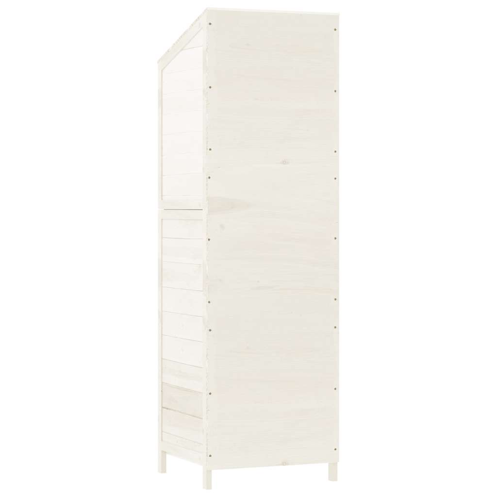 152187 vidaXL Garden Shed White 55x52x174,5 cm Solid Wood Fir