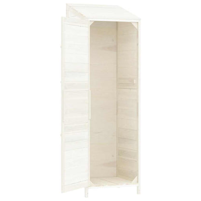 152187 vidaXL Garden Shed White 55x52x174,5 cm Solid Wood Fir