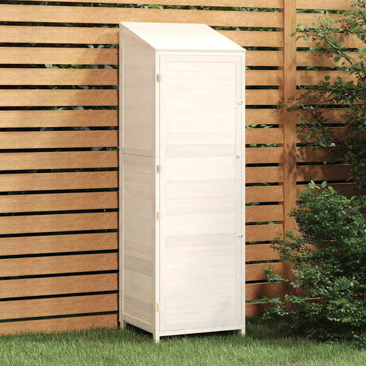 152187 vidaXL Garden Shed White 55x52x174,5 cm Solid Wood Fir