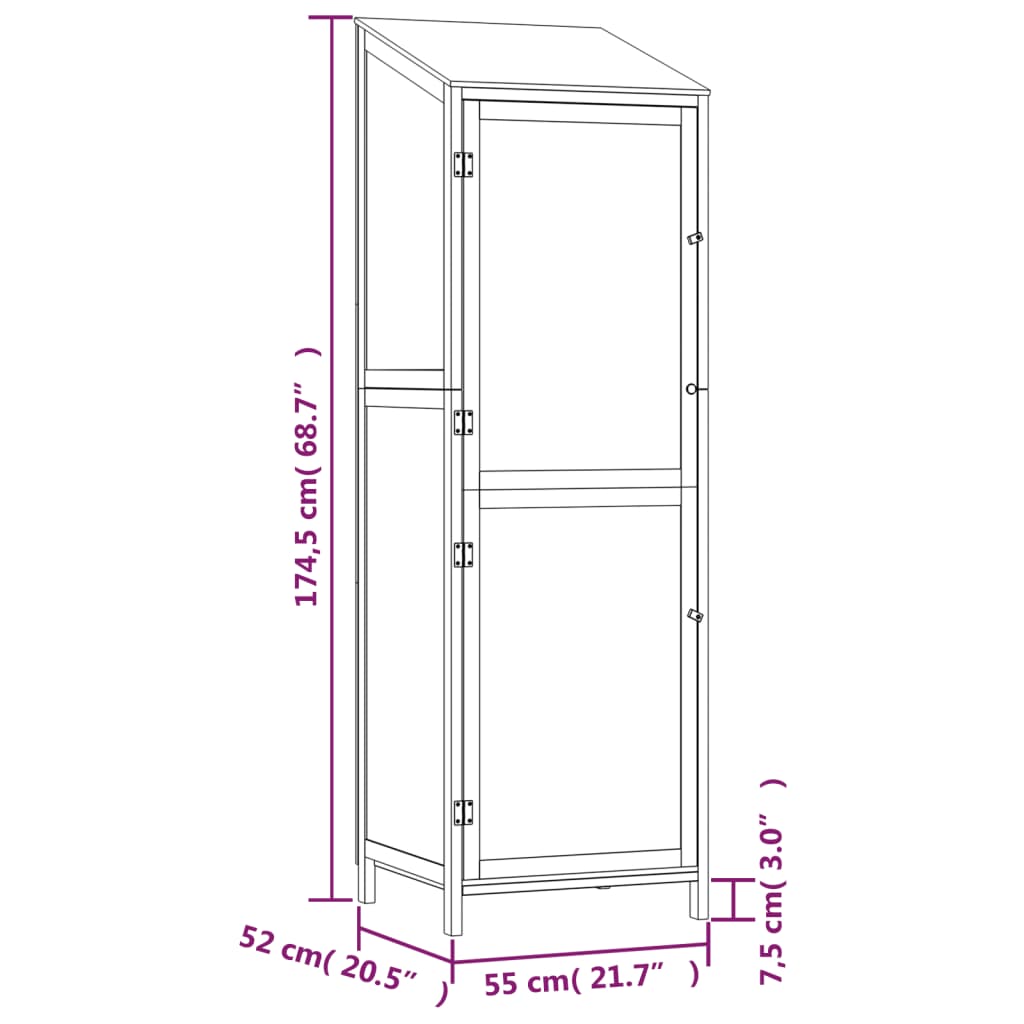 vidaXL Garden Shed | Anthracite | Solid fir wood | Medium | Garden Shed