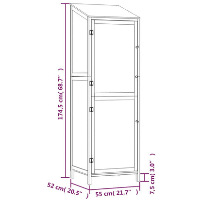 152189 vidaXL Garden Shed Brown 55x52x174,5 cm Solid Wood Fir