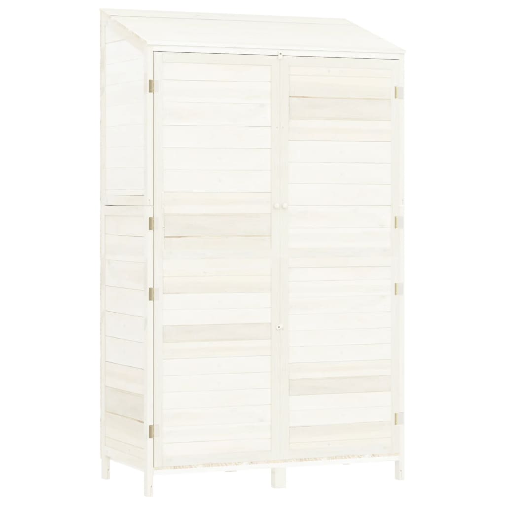 152191 vidaXL Garden Shed White 102x52x174,5 cm Solid Wood Fir