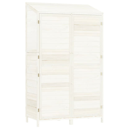 152191 vidaXL Garden Shed White 102x52x174,5 cm Solid Wood Fir