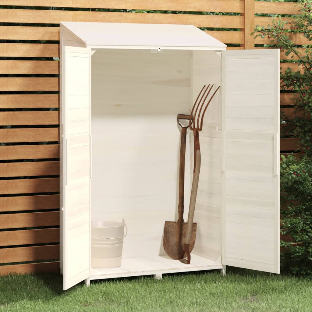 152191 vidaXL Garden Shed White 102x52x174,5 cm Solid Wood Fir