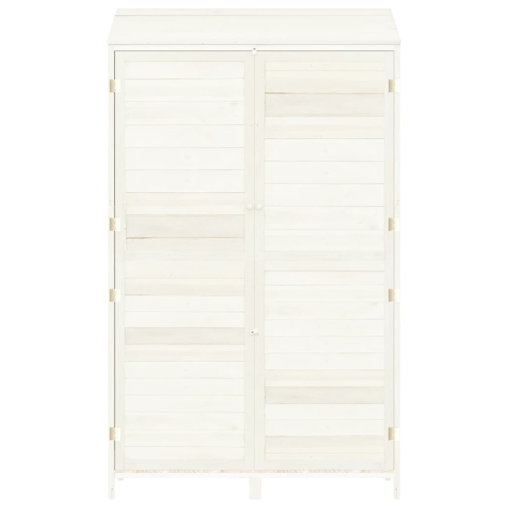 152191 vidaXL Garden Shed White 102x52x174,5 cm Solid Wood Fir