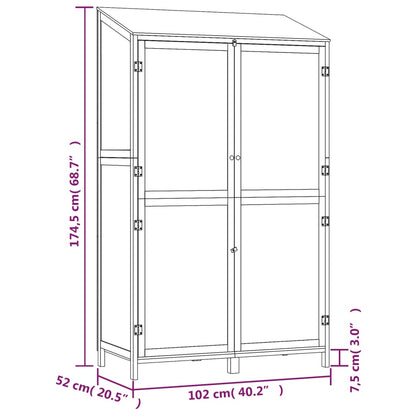 152191 vidaXL Garden Shed White 102x52x174,5 cm Solid Wood Fir